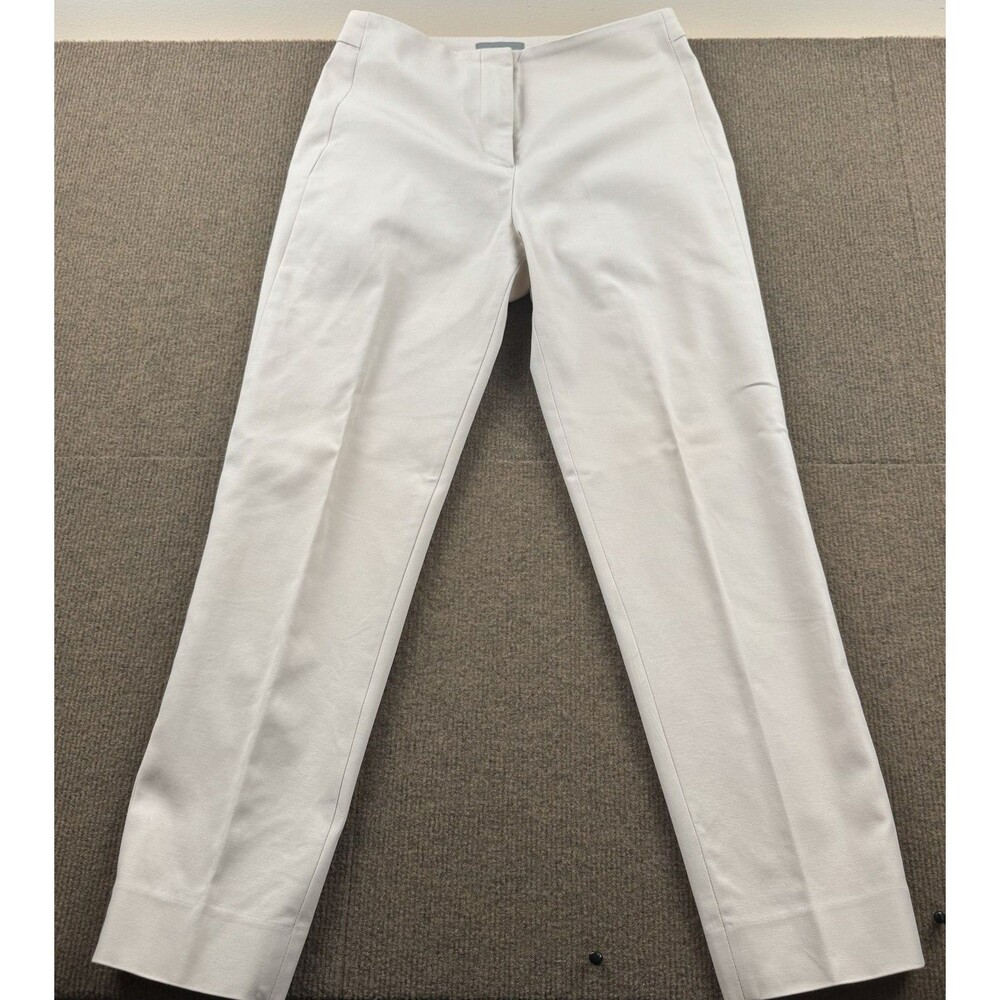 COS Tapered Ankle Pants Women's  2 Beige Back Pockets Stretch Front Zip